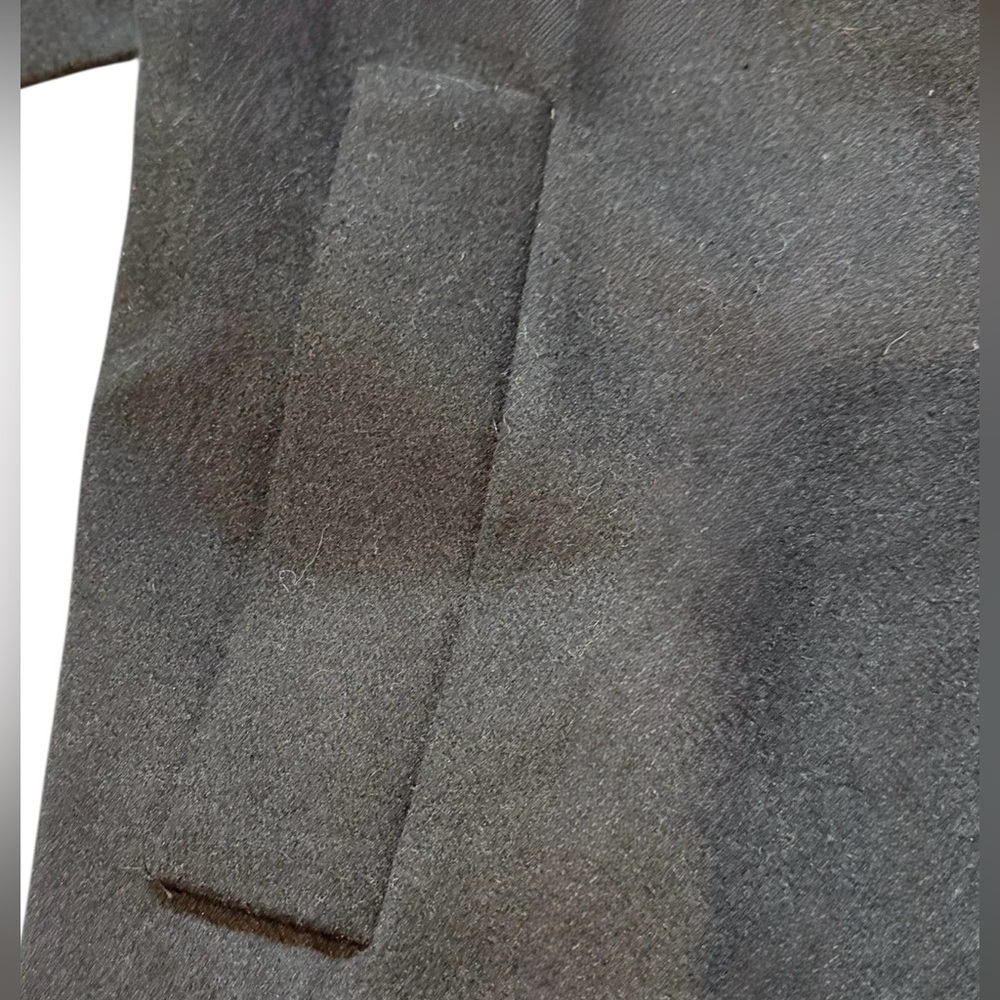 H&M Black Wool Blend Coat With Faux Fur Collar Size 6 - Picture 5 of 7